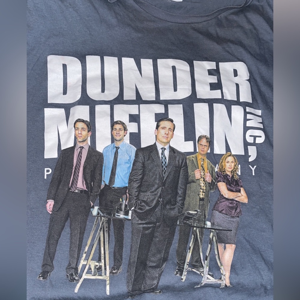 Blue gray Dunder mufflin paper company tee